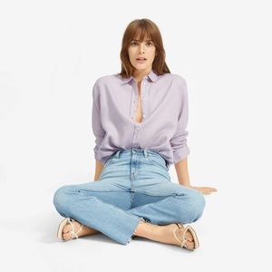 Everlane Lavender Linen Relaxed Button-Up Shirt